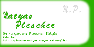 matyas plescher business card